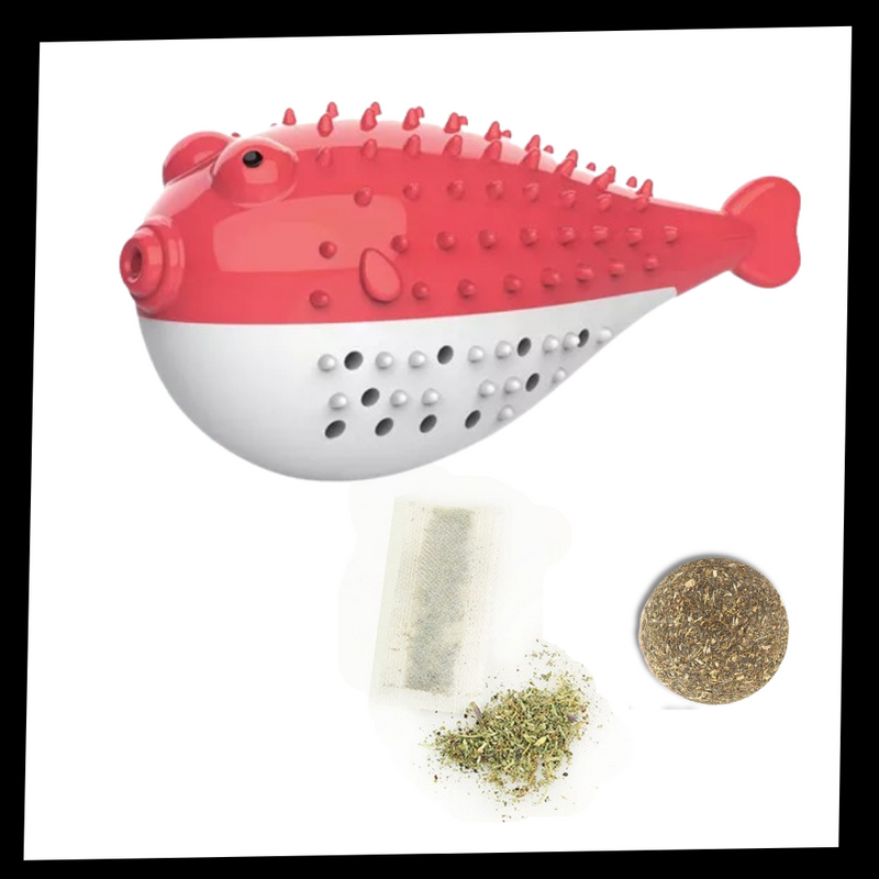 Fish shaped refillable cat toothbrush