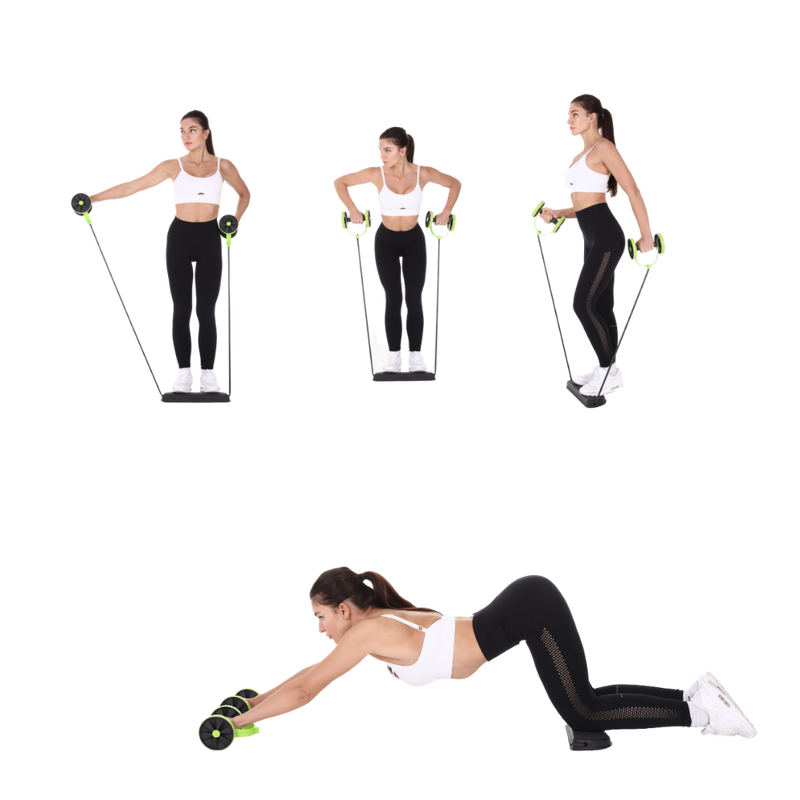 Abdominal Rollers with Resistance Bands