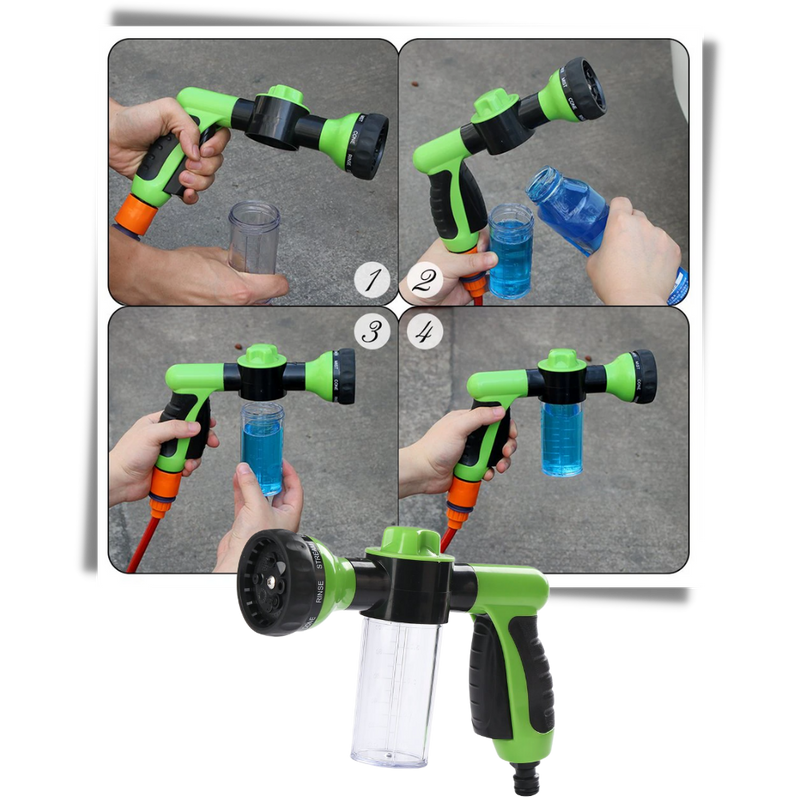 High-Pressure Hose Nozzle Head & Soap Dispenser