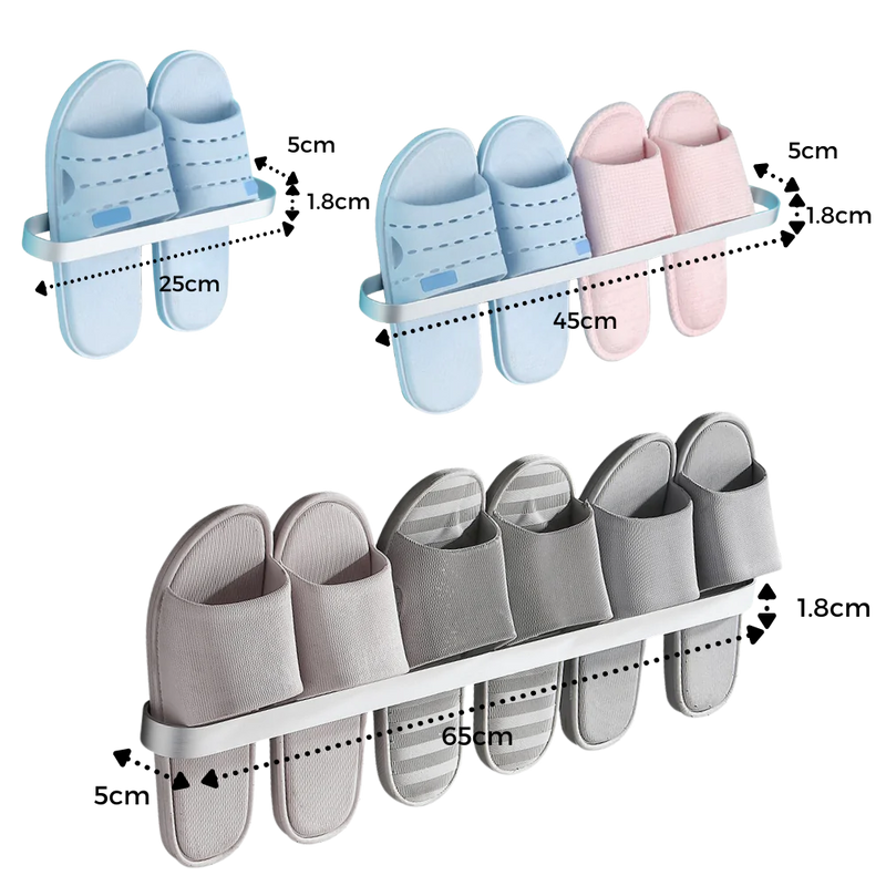 Aluminium Wall-Mounted Slipper Rack