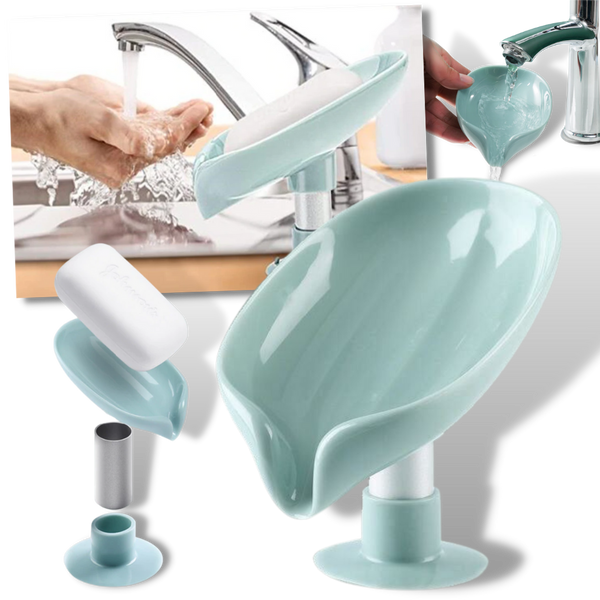 Leaf-Shaped Soap Holder with Drain