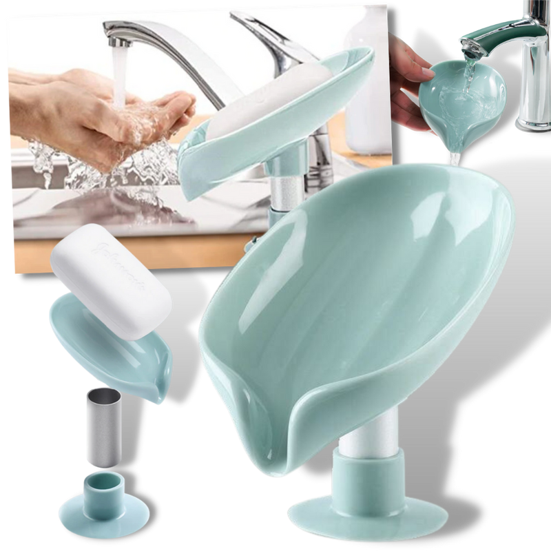 Leaf-Shaped Soap Holder with Drain