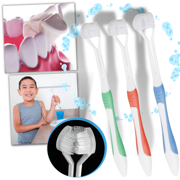 Three-sided Toothbrush For Adults and Kids