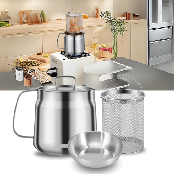 2-in-1 Stainless Steel Deep Frying Pot