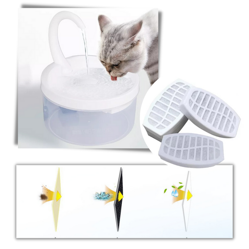 Auto water fountain for cat with LED light