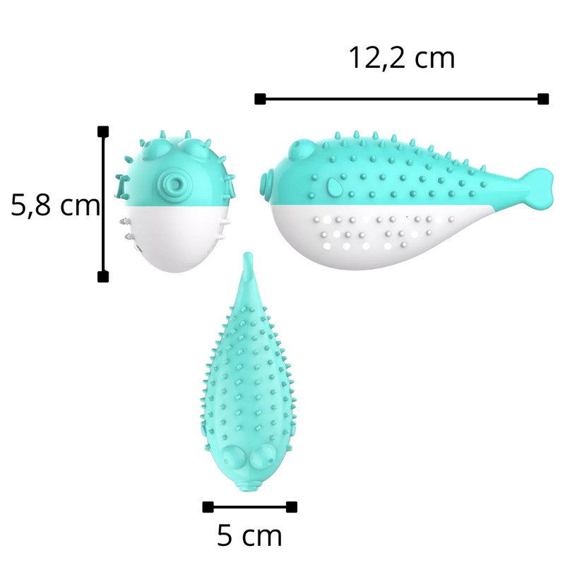 Fish shaped refillable cat toothbrush