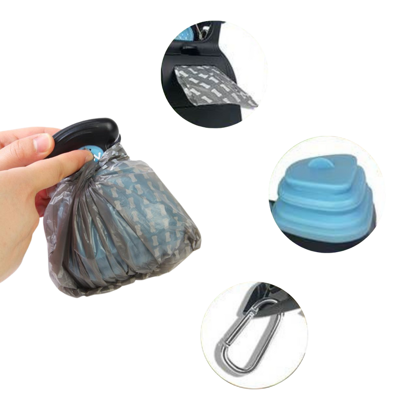 Foldable dog poop scoop with bag dispenser