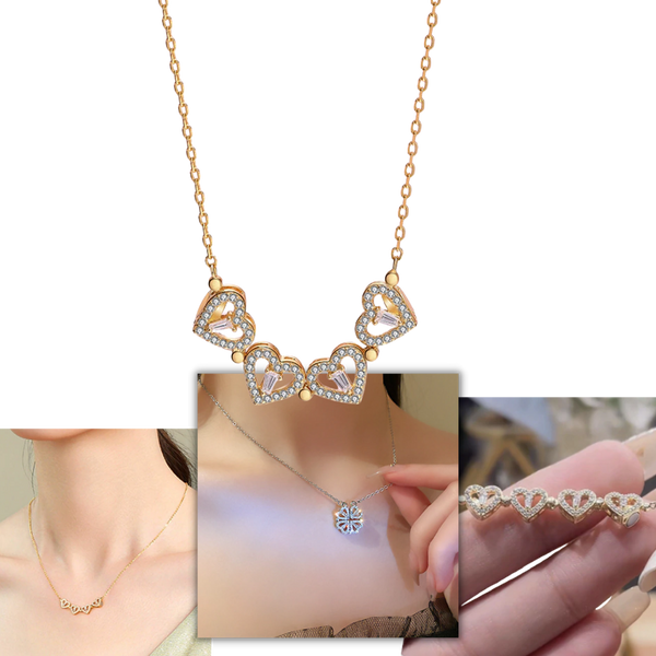 Four-Leaf Heart-Shaped Necklace