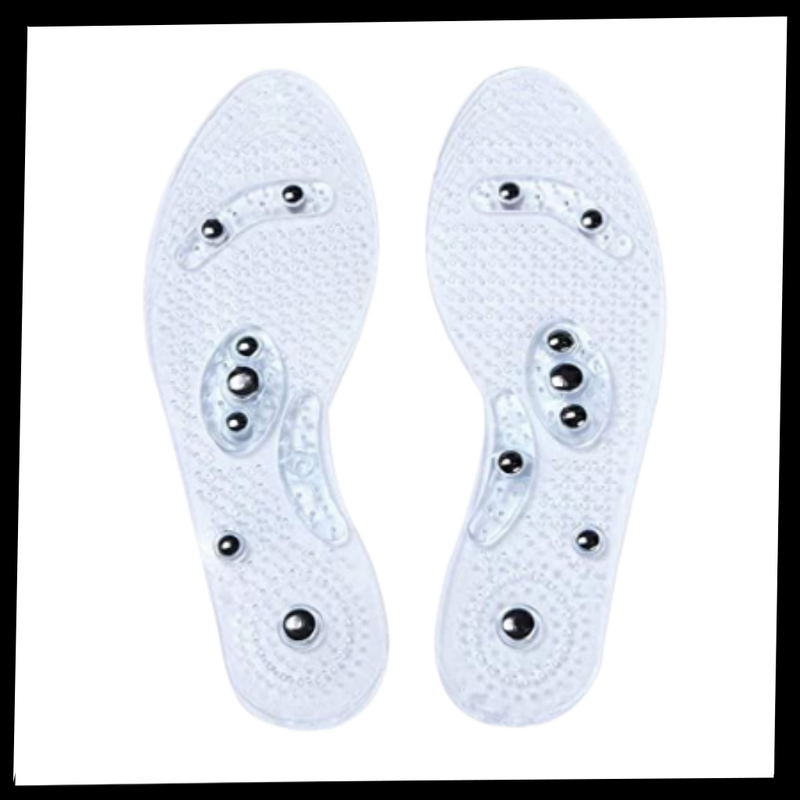 Magnetic acupressure foot insoles