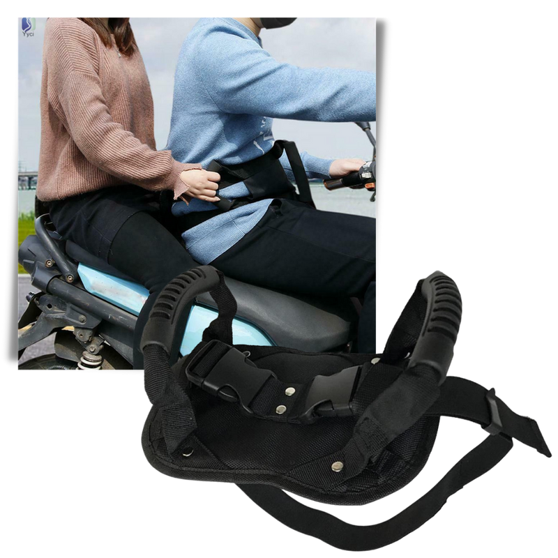 Moto driver belt for a passenger holding