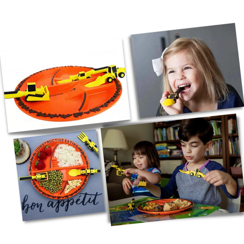 DMCA Creative Constructive Eating Plate and Utensils Set