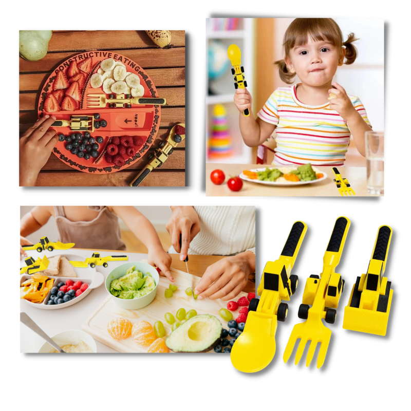 DMCA Creative Constructive Eating Plate and Utensils Set