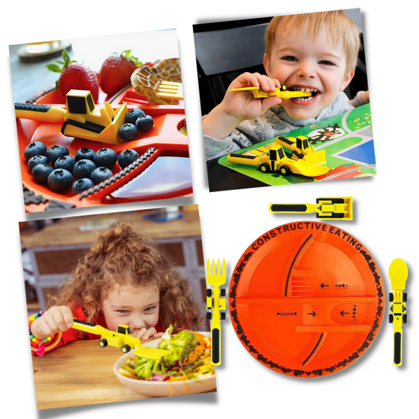 DMCA Creative Constructive Eating Plate and Utensils Set