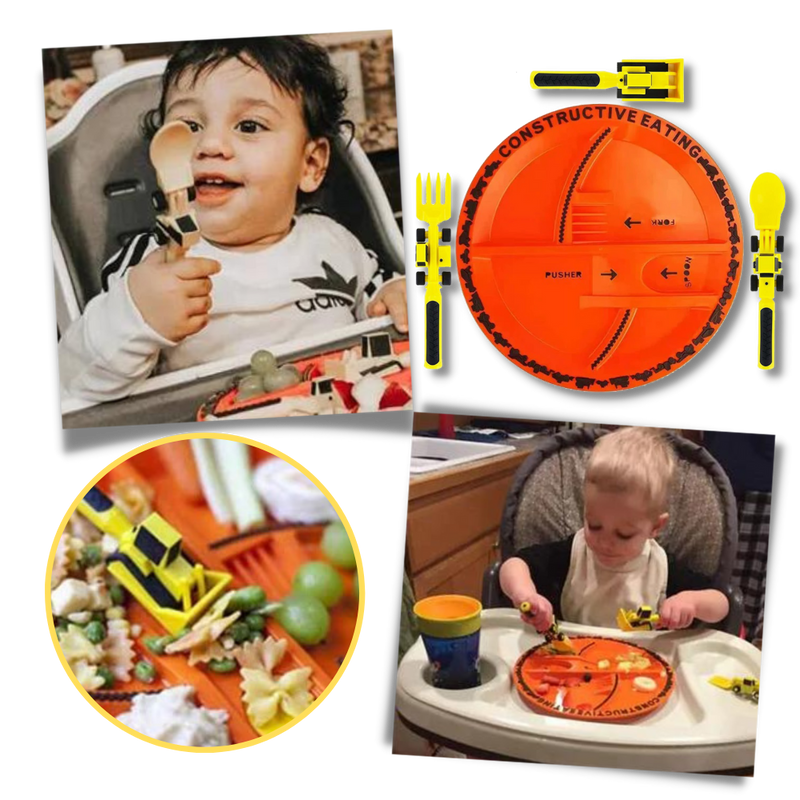 DMCA Creative Constructive Eating Plate and Utensils Set