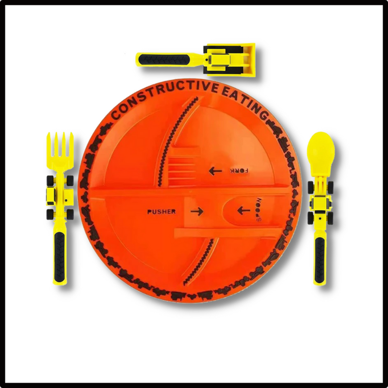 DMCA Creative Constructive Eating Plate and Utensils Set