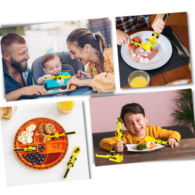 DMCA Creative Constructive Eating Plate and Utensils Set