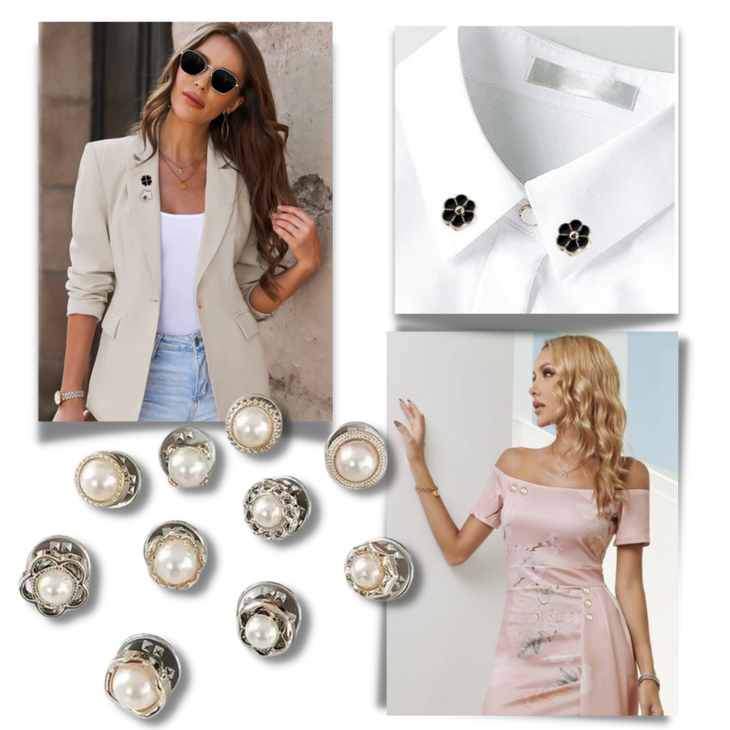 Elegant No-Sew Button Brooch Pins