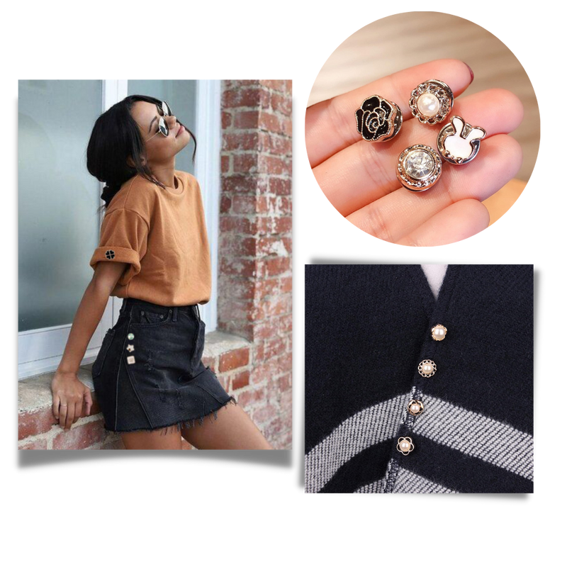 Elegant No-Sew Button Brooch Pins