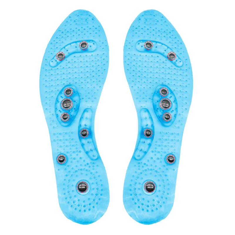 Magnetic acupressure foot insoles